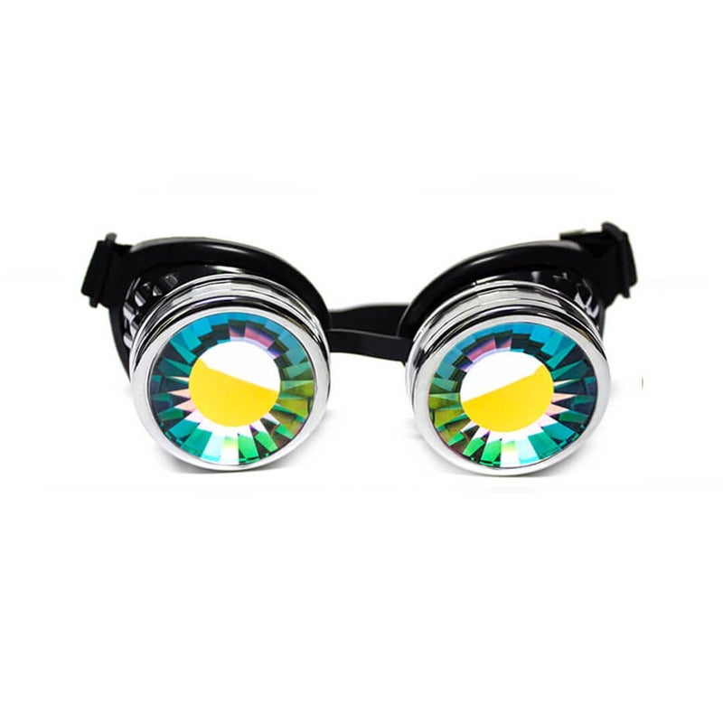 GloFX Wormhole Kaleidoscope Goggles Festival Rave Costume Cosplay Prism EDM 3D Welding Gothic Goggles Chrome - Image 4