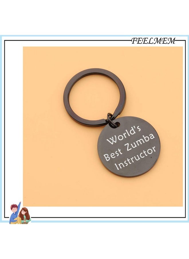 FEELMEM - Teacher Gift Zumba Teacher Appreciation Gift World'S Best Zumba Instructor Black Keychain Dance Jewelry For Dance Teacher Zumba Teacher (Zumba) - Image 1