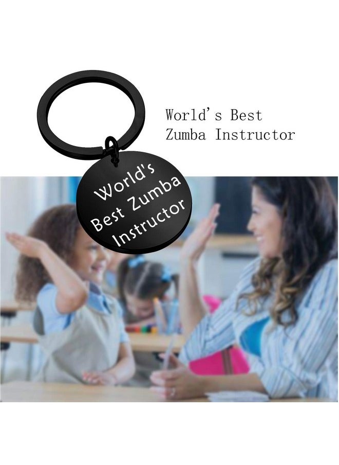 FEELMEM - Teacher Gift Zumba Teacher Appreciation Gift World'S Best Zumba Instructor Black Keychain Dance Jewelry For Dance Teacher Zumba Teacher (Zumba) - Image 1