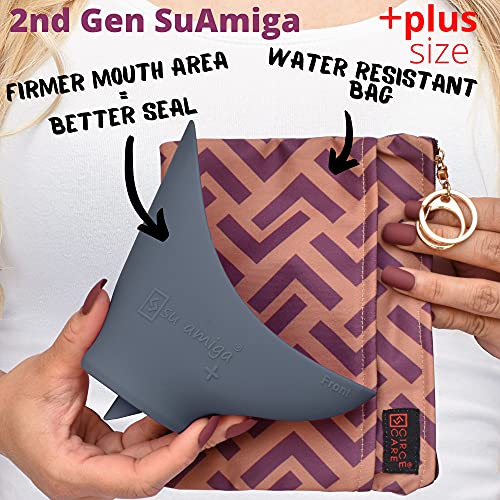 CIRCE CARE 2nd Gen SuAmiga Collapsible Female Urination Device Upgraded (Firm Top for Better Seal); Large Women Pee Funnel with Waterproof Bag; Portable Female Urinal to Pee Standing Up (Plus size) - Image 2
