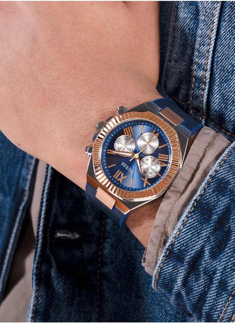 GUESS - Mens Equity Blue Dial Multi-function Watch - GW0791G2 - Image 1
