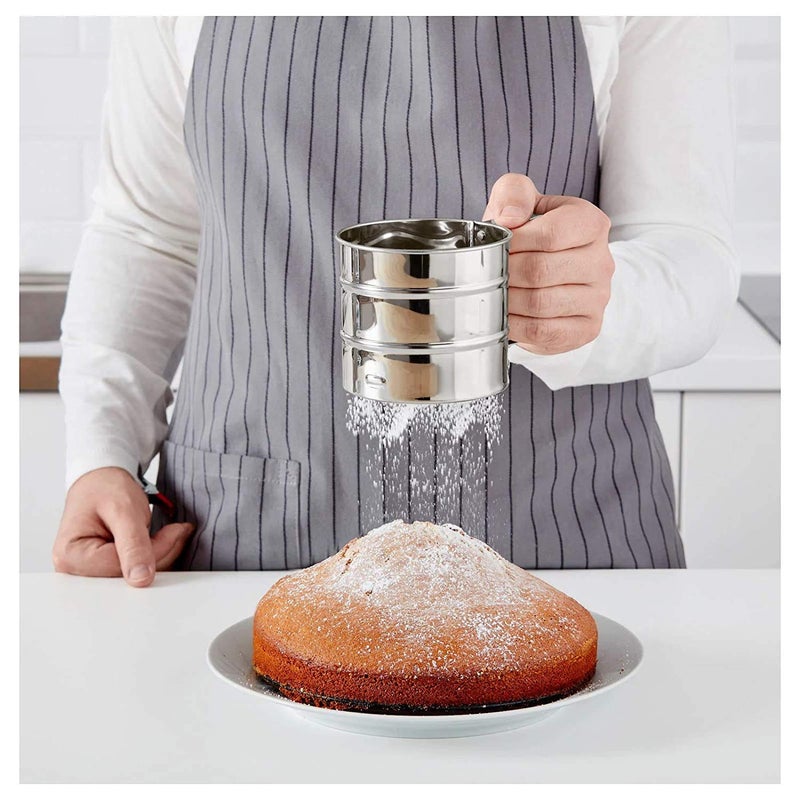 bosig Flour Sifter Hand Press Design Stainless Steel Flour Sifter Corrosion Resistant Large Capacity Flour Sieve Cup for Sugar Flour and Coffee Powder - Image 2