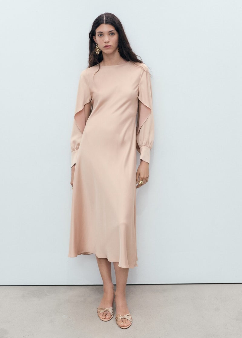 MANGO Blouson Sleeve Midi Dress  - Image 1
