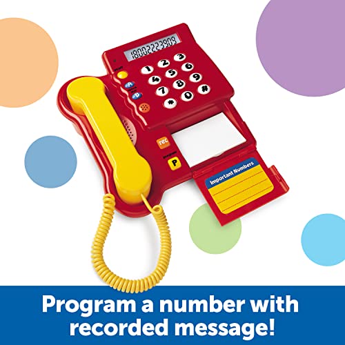 Learning Resources Teaching Telephone - 1 Piece, Ages 3+ Toddler Learning Toys, Pretend Play Telephone, Toy Telephone, Phone for Kids, Pre-Recorded Greetings, Develops Memory Skills - Image 3