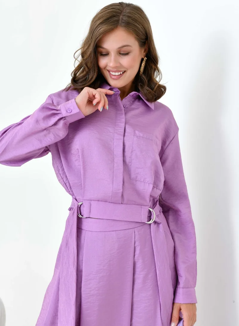 جارمي Women's Skirted Shiny Suit Lilac