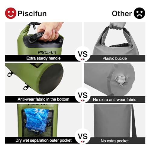 Piscifun Waterproof Backpack 10L 20L 30L 40L Floating Backpack with Waterproof Phone Case for Water Sports Fishing Boating Kayaking Surfing Rafting Gift for Men Women, Orange, 30L, 30l - Image 4