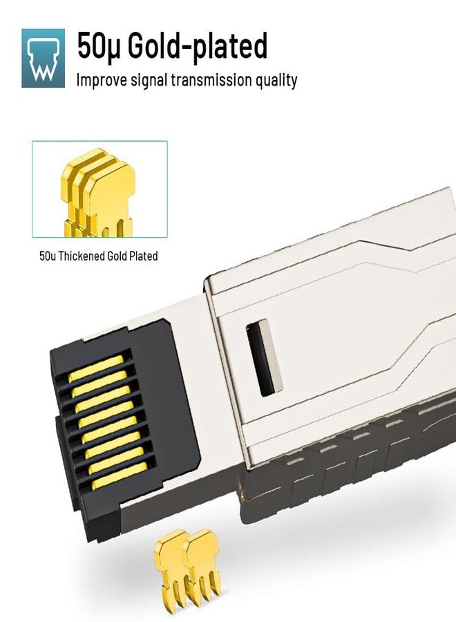 Zoerax 6-Pack RJ45 Connectors Tool Free Cat7 Cat6a, Tool-Free Zinc Alloy Shielded Ethernet Termination Plugs for Cat 7 Cat 6a up to 23AWG Solid Bulk S/FTP Ethernet Cable - Image 4
