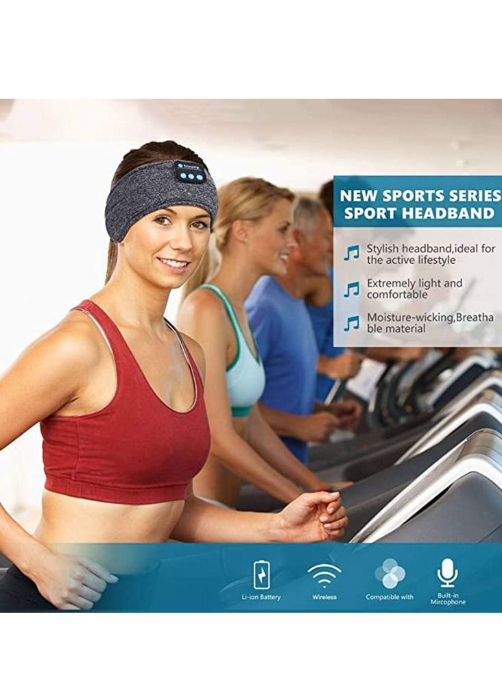 Sports headband Bluetooth headset sleep eye mask wireless sports headset sleep music eye mask (grey) - Image 2