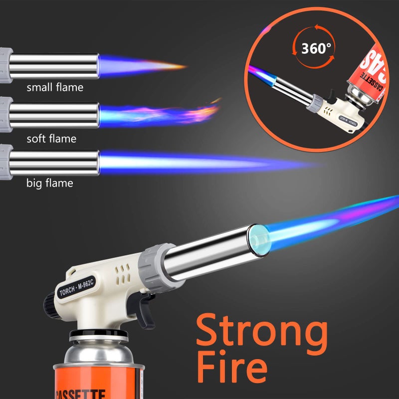 Striludo Culinary Professional Kitchen Butane Torch, Upgrade Creme Brulee Blow Torch for Cooking, Adjustable Flame with Reverse Useï¼ˆButane Gas Not Includedï¼‰ - Image 3