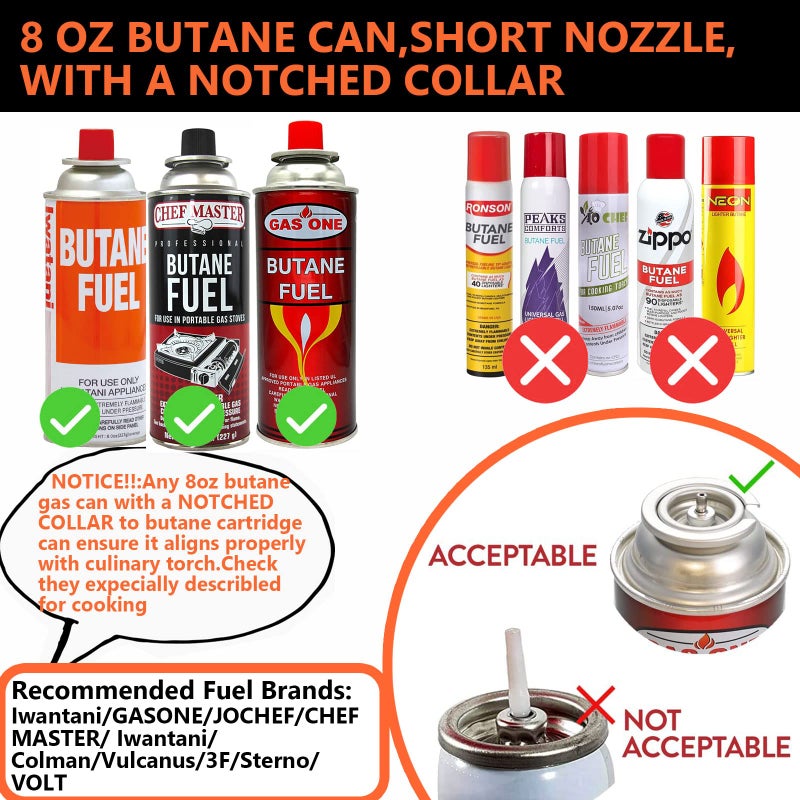Striludo Culinary Professional Kitchen Butane Torch, Upgrade Creme Brulee Blow Torch for Cooking, Adjustable Flame with Reverse Useï¼ˆButane Gas Not Includedï¼‰ - Image 4