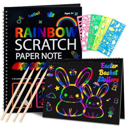 Cvvdycago Easter Basket Stuffers for Teens Scratch Paper Art Crafts Back to School Classroom Teacher Supplies Easter Gifts for Kids Game Party Favors Activities Toys for Boy Girls Ages 312 Years Old 2Pack - Image 1