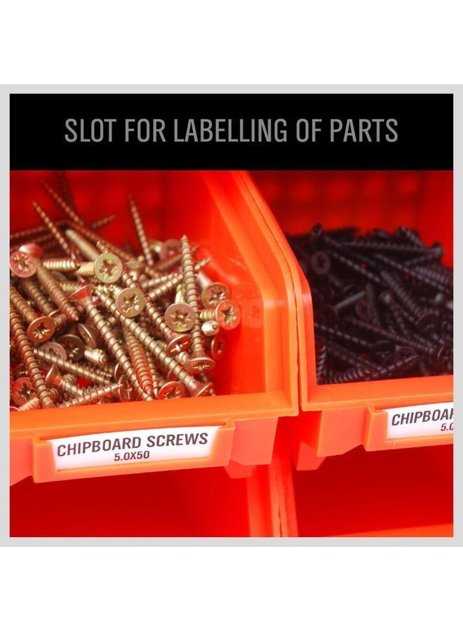 30PCS Wall Mounted Storage Bins Parts Rack 30PC Organizer Garage Plastic Shop Tool for Men's Gift, Blue,Orange,Red - Image 4