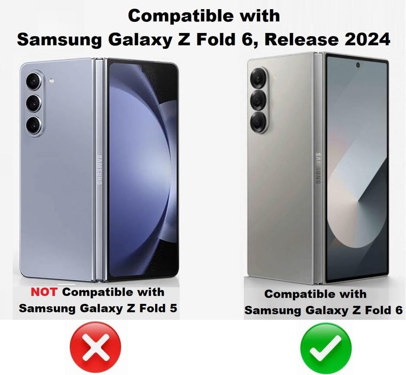 Midkart Matte Case Compatible with Samsung Galaxy Z Fold 6 (Release 2024) with Front Glass Cover Hard PC Thin Independent Camera Protection, Grey Green - Image 2