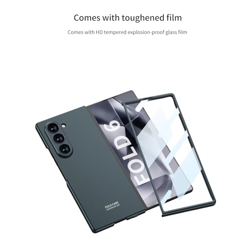Midkart Matte Case Compatible with Samsung Galaxy Z Fold 6 (Release 2024) with Front Glass Cover Hard PC Thin Independent Camera Protection, Grey Green - Image 3