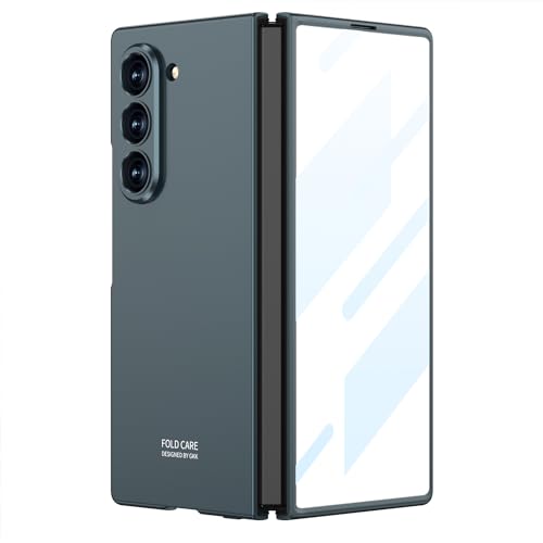 Midkart Matte Case Compatible with Samsung Galaxy Z Fold 6 (Release 2024) with Front Glass Cover Hard PC Thin Independent Camera Protection, Grey Green - Image 1