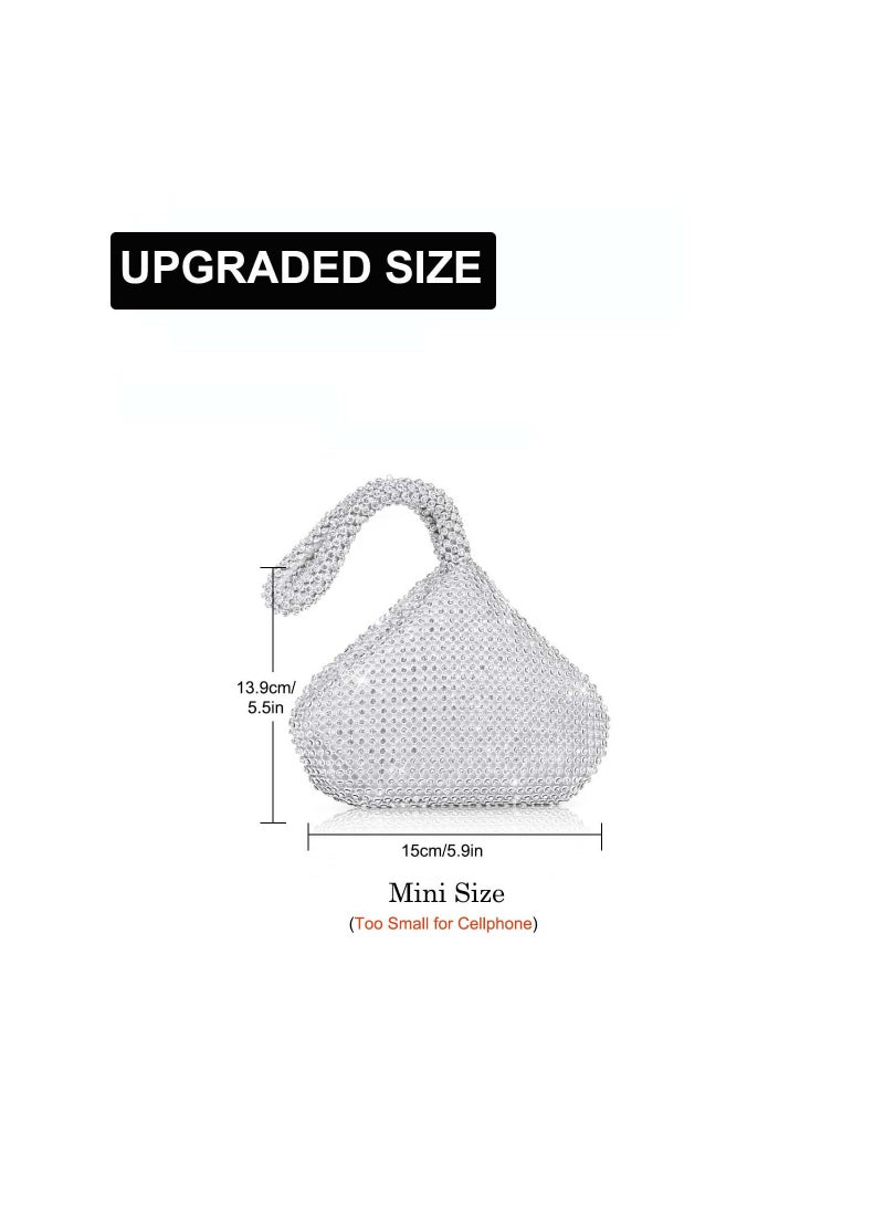 SYOSI Women's Rhinestone Clutch Evening Bags Sparkly Glitter Triangle Purse for Party Prom Wedding - Image 5