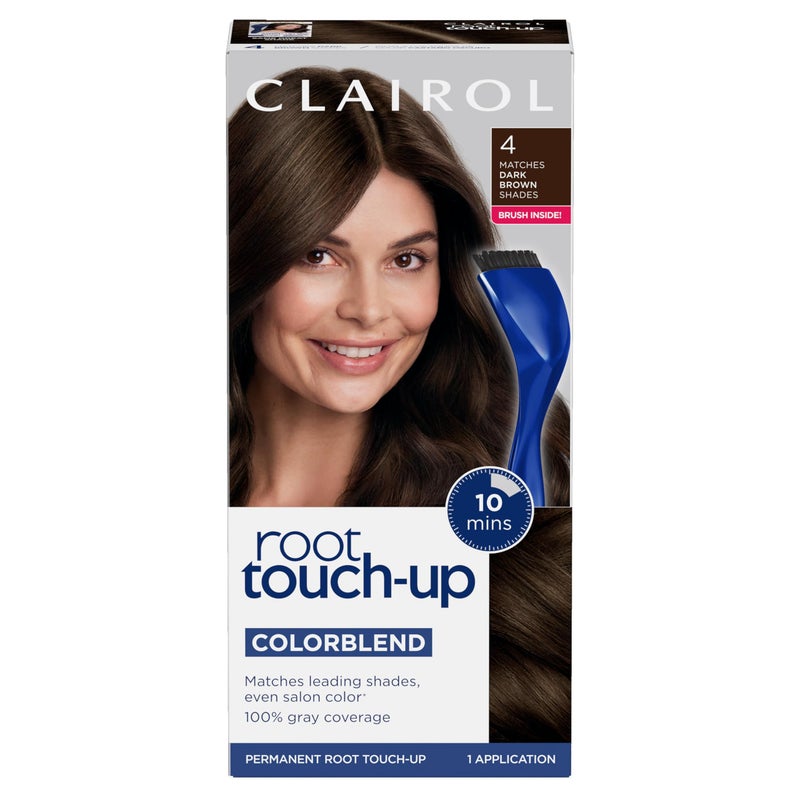 Clairol Root Touch-Up by Nice'n Easy Permanent Hair Dye, 4 Dark Brown Hair Color, Pack of 1 - Image 1