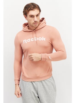 Reebok Men Sportswear Fit Brand Logo Drawstring Hoodies, Pink  - Image 1