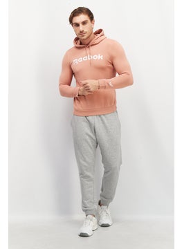 Reebok Men Sportswear Fit Brand Logo Drawstring Hoodies, Pink  - Image 2
