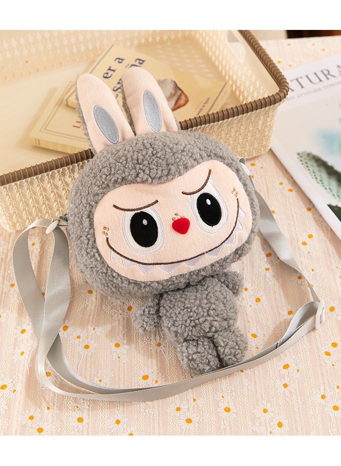 LABUBU Labubu Crossbody Bag Cartoon Backpack Doll Change Plush Bag Backpack 