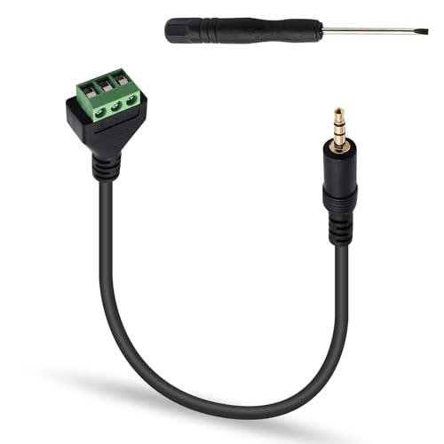 Poyiccot 3.5mm Screw Terminal Connector Cable, 3.5mm(1/8inch) Stereo Audio Balanced Male Jack to AV 3 Pin Screw Terminal Adapter Cable 30cm(1/8inch TRS) - Image 2
