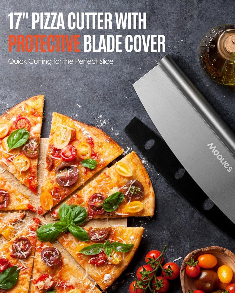 Mooues Pizza Peel Aluminum Pizza Spatula,17 inch Metal Pizza Paddle(12"x 17") with Rocker Cutter Foldable Wood Handle, [Storage bag included], for Family Pizza Oven Baking Pizza, Dough, Bread & Pastry - Image 4