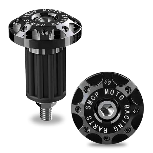 Zosgrew 2 PCS Universal Motorcycle Bar End Plug Shockproof Handlebar End Caps 78 Aluminum Alloy Handlebar Grip End Caps Replacement for Most Motorcycles Black - Image 1