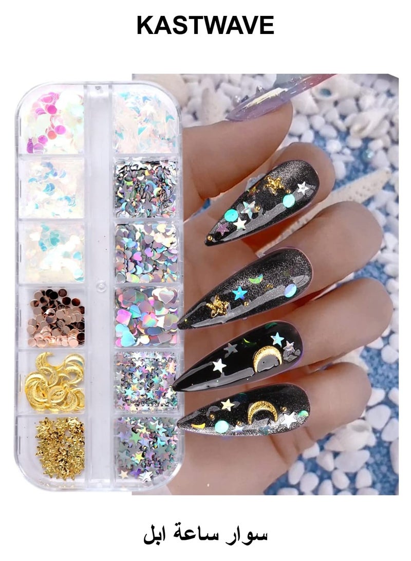 KASTWAVE Metal Straps Compatible with Apple Watch 45mm/44mm, Magnetic Metal iWatch Replacement Bands, Stainless Steel Strap for Apple Watch Series 7/6/5/4/SE (Sliver) - Image 1