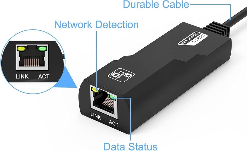 ETZIN محول إيثرنت، محول LAN جيجابت USB 3.0 إلى RJ45 10/100Mbps لمحول الشبكة لنظام ويندوز 10/8.1/8/7/XP/Vita، EPL-770UG (عبوة من 2) - Image 4