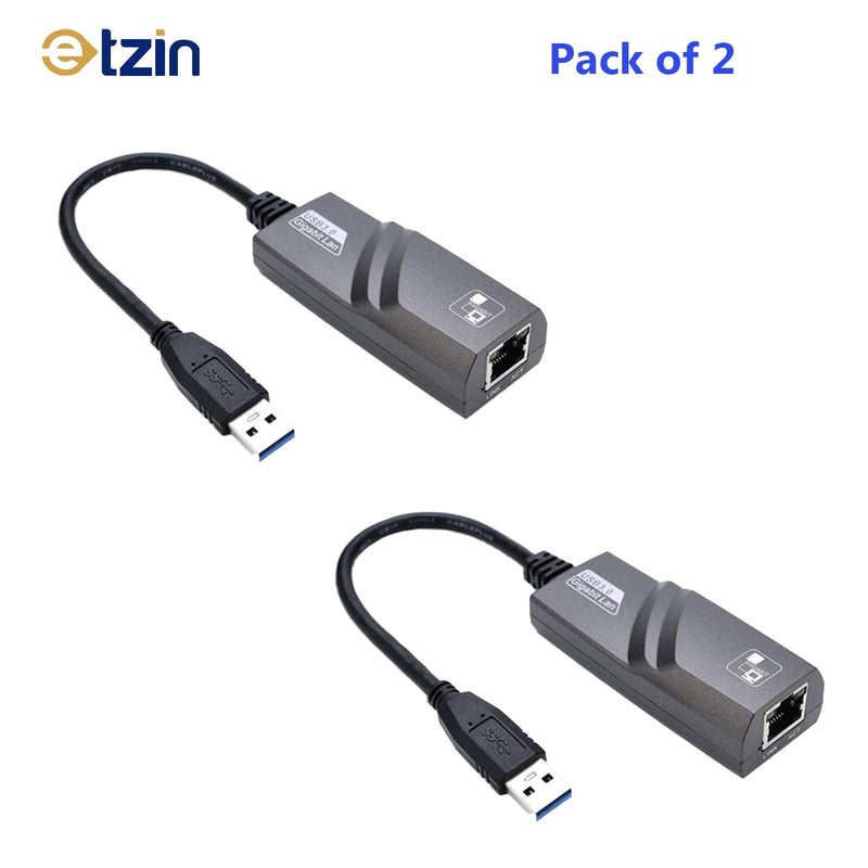 ETZIN محول إيثرنت، محول LAN جيجابت USB 3.0 إلى RJ45 10/100Mbps لمحول الشبكة لنظام ويندوز 10/8.1/8/7/XP/Vita، EPL-770UG (عبوة من 2) - Image 2