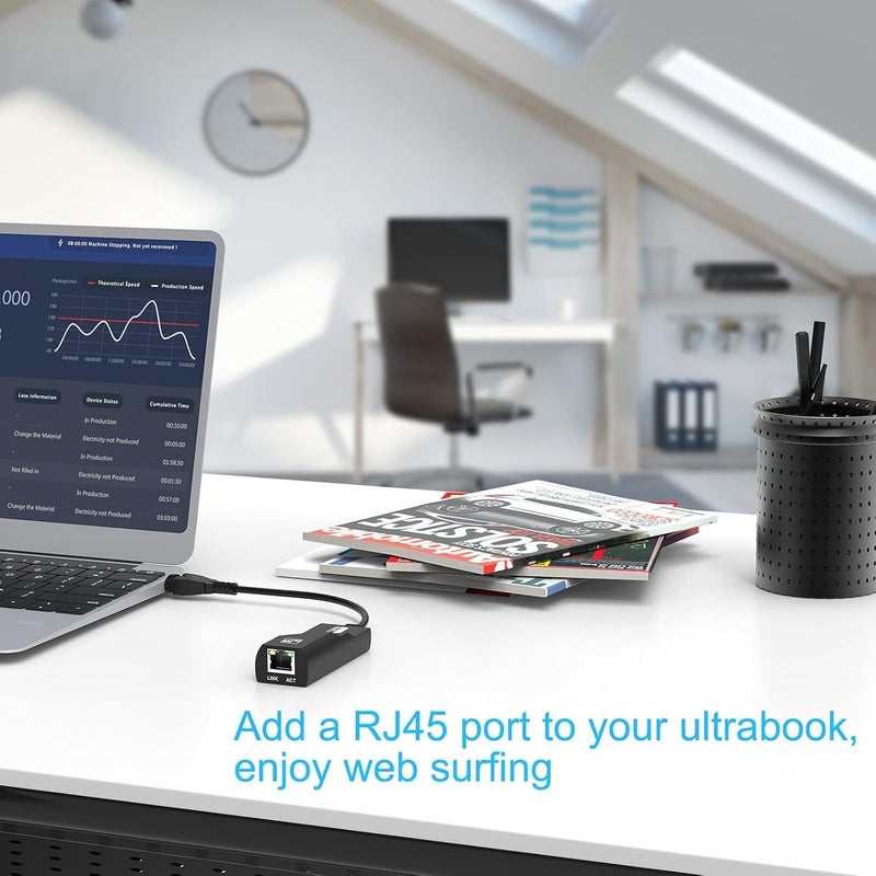 ETZIN محول إيثرنت، محول LAN جيجابت USB 3.0 إلى RJ45 10/100Mbps لمحول الشبكة لنظام ويندوز 10/8.1/8/7/XP/Vita، EPL-770UG (عبوة من 2) - Image 5