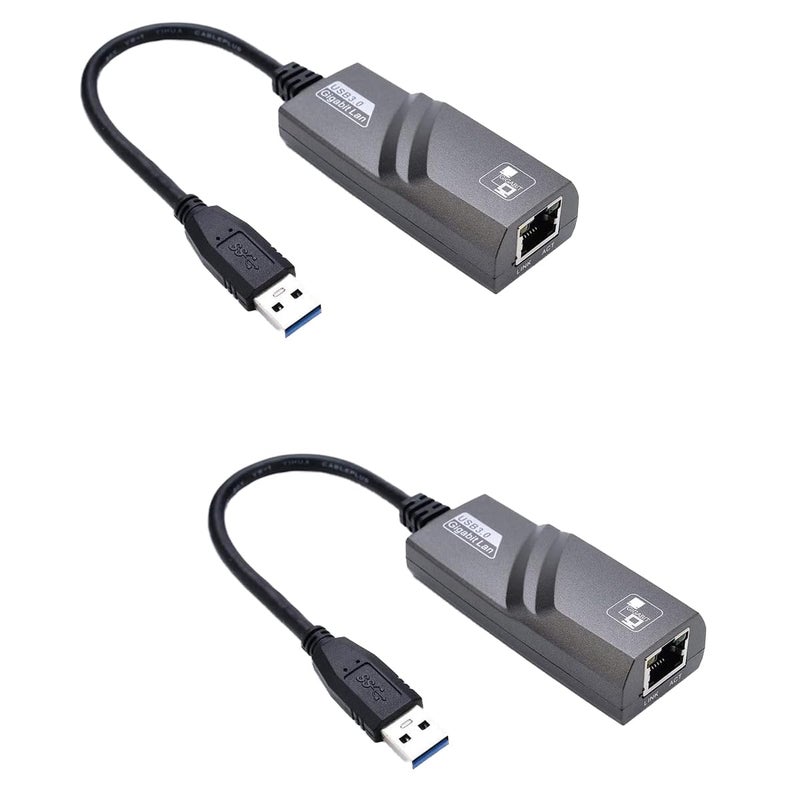 ETZIN محول إيثرنت، محول LAN جيجابت USB 3.0 إلى RJ45 10/100Mbps لمحول الشبكة لنظام ويندوز 10/8.1/8/7/XP/Vita، EPL-770UG (عبوة من 2) - Image 1