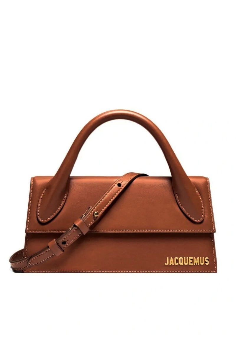 JACQUEMUS Le Chiquito Long Handbag Tote Bag Leather Flap Long With Crossbody Strap - Image 1