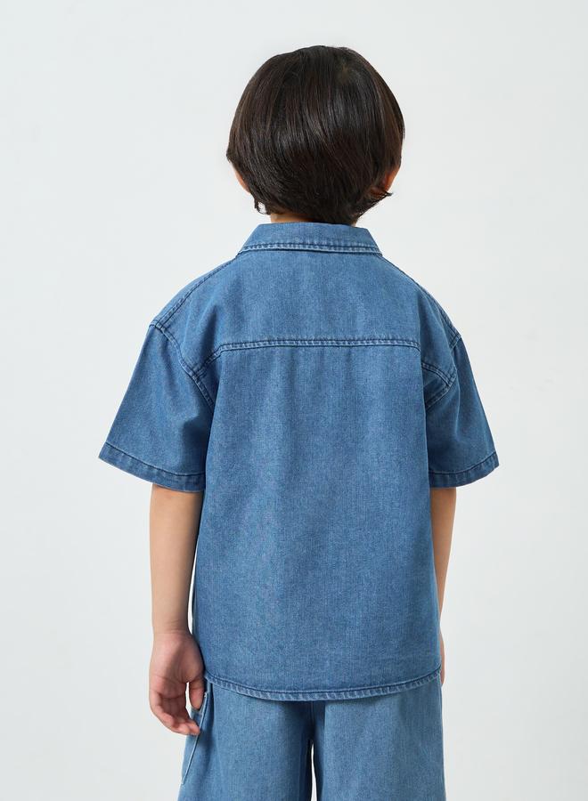 Styli Boys Denim Shirt with Embroidery - Image 4