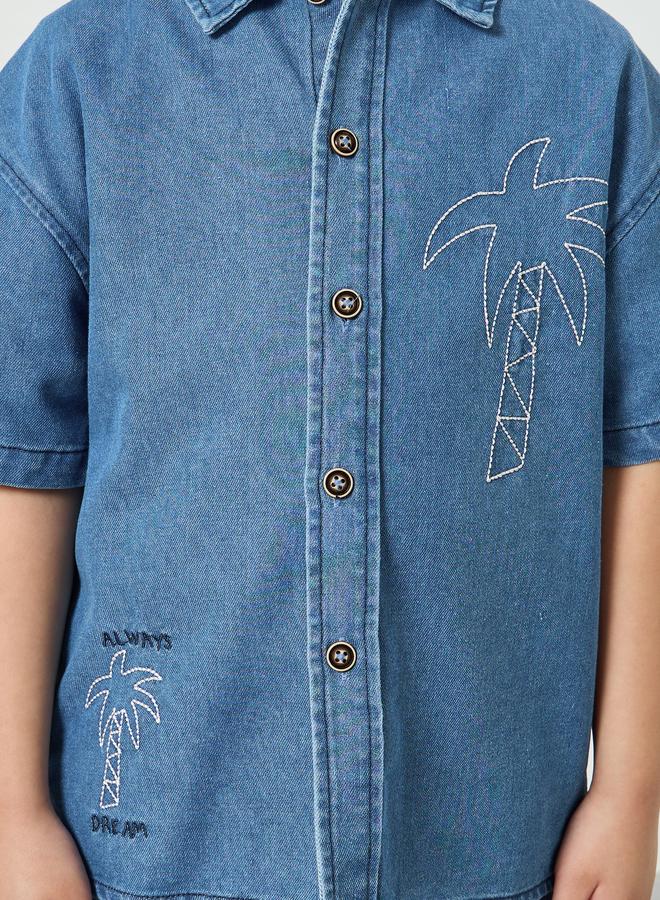 Styli Boys Denim Shirt with Embroidery - Image 3