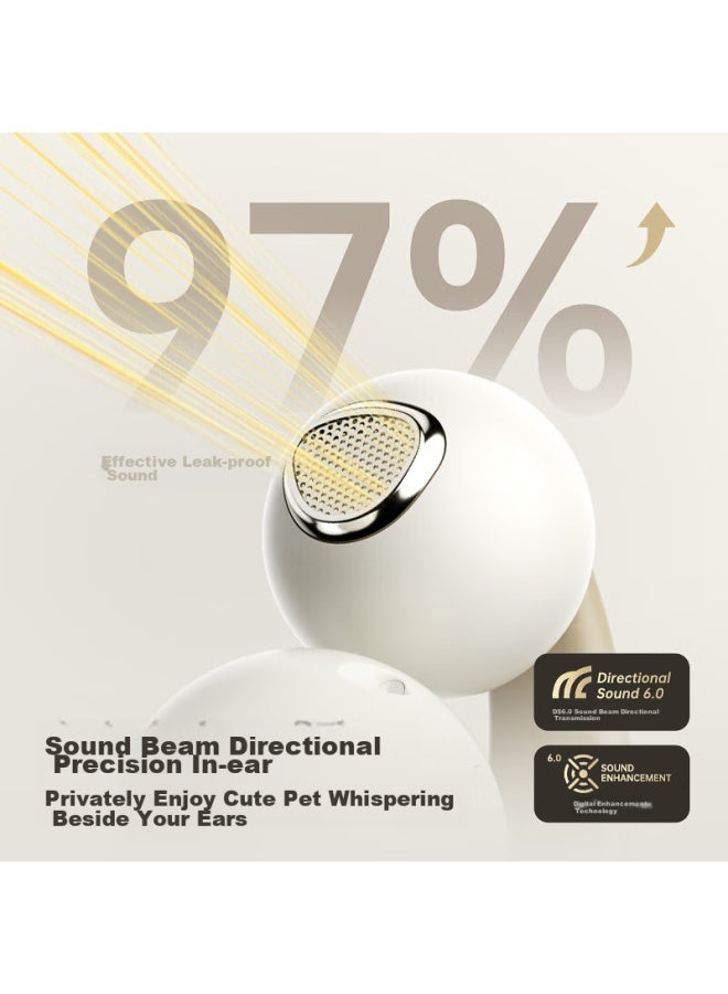 Ikf Pet Clip True Wireless Bluetooth Earphones Open-ear Clip-on Bone Conduction Wireless Earphones Hifi Sound Quality Long Battery Life Suitable For Sports And Students Khaki - Image 1