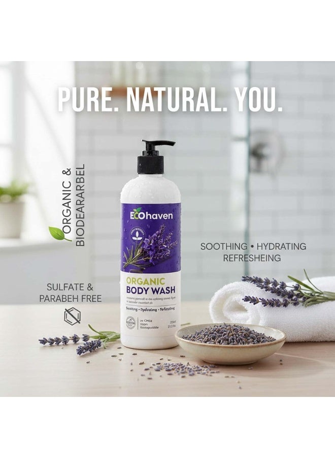 Ecohaven Organic Lavender Body Wash 750ml – Plant-Based Gentle Cleanser | Sulfate-Free, Paraben-Free & Biodegradable | Deep Moisturizing, Soothing & Suitable for All Skin Types - Image 4