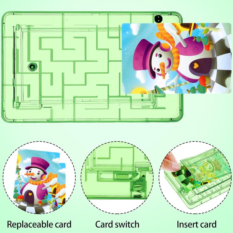 Skylety 5 Pcs Money Puzzle Box Gift Card Box Plastic Puzzle Card Holder Fun Maze Intellectual Pinball Machine Game for Teens and Adults Birthday Party Favors(Green) - Image 2