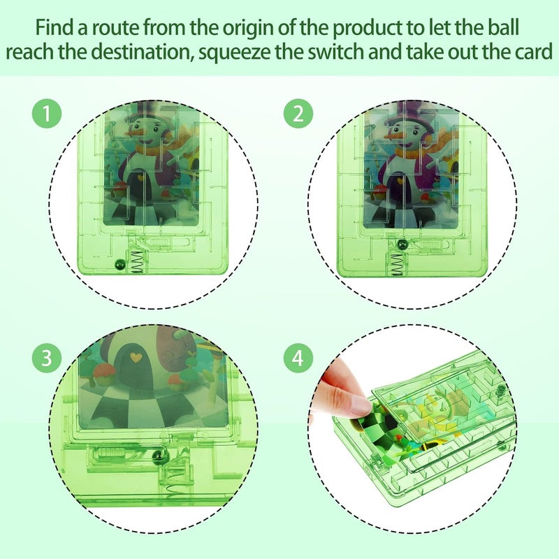 Skylety 5 Pcs Money Puzzle Box Gift Card Box Plastic Puzzle Card Holder Fun Maze Intellectual Pinball Machine Game for Teens and Adults Birthday Party Favors(Green) - Image 4