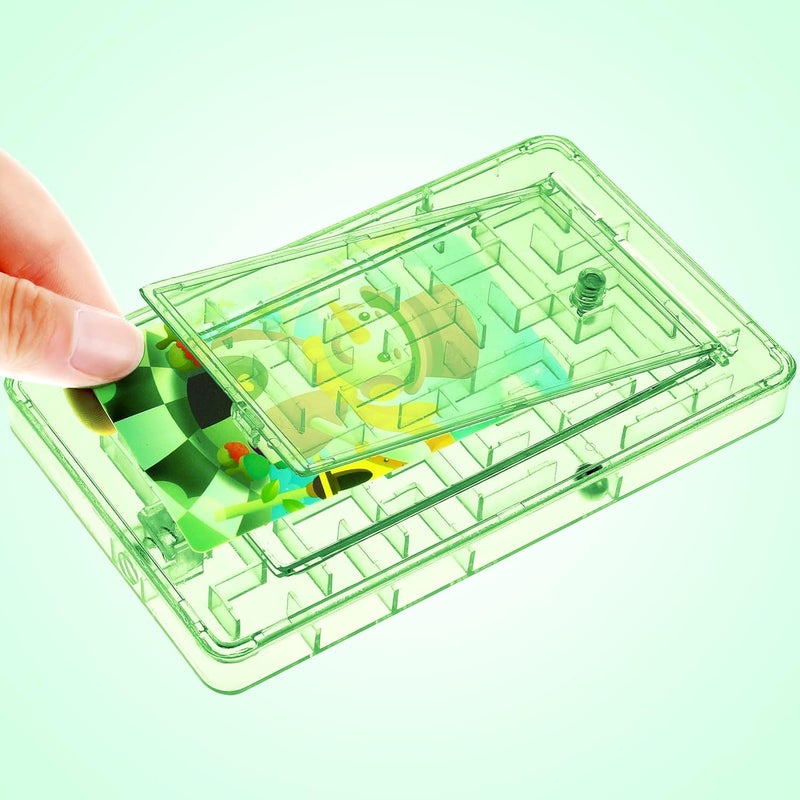 Skylety 5 Pcs Money Puzzle Box Gift Card Box Plastic Puzzle Card Holder Fun Maze Intellectual Pinball Machine Game for Teens and Adults Birthday Party Favors(Green) - Image 5