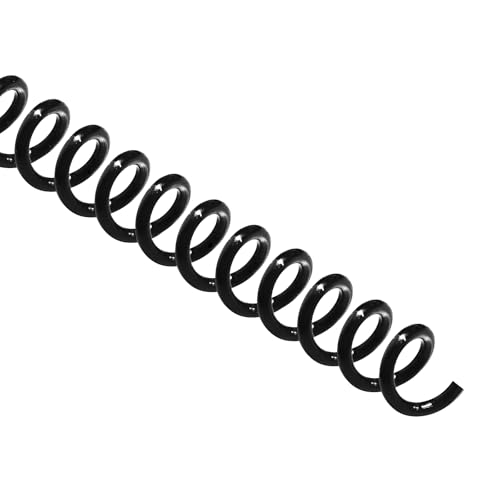 TOTiyea 100 Pack Plastic Spiral Binding Coils,6mm(1/4") Binding Spirals,30 Sheet Capacity,4:1 Pitch,Black - Image 1