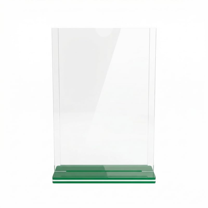 Best Media Acrylic Sign Holder Clear Display Stand for Office Restaurant Home Shop Wedding A5 Vertical Green