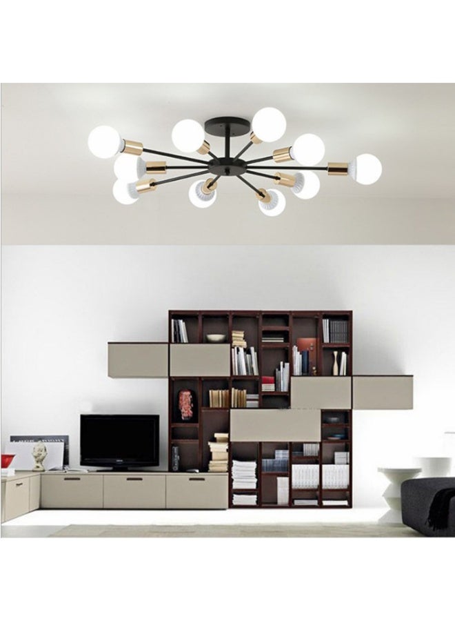 MIXDE Modern Sputnik Chandelier Black Mid Century Island Pendant Light Fixture 8 Light Ceiling Chandeliers for Kitchen Dining Room Bedrooms - Image 2