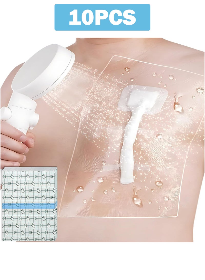 10pcs 25cm x 30cm Waterproof Dialysis Catheter Shower Cover Large Coverage Shields for Peritoneal Dialysis Port Accessories PD Chest Catheter Central PICC Line Feeding Tube - Image 1