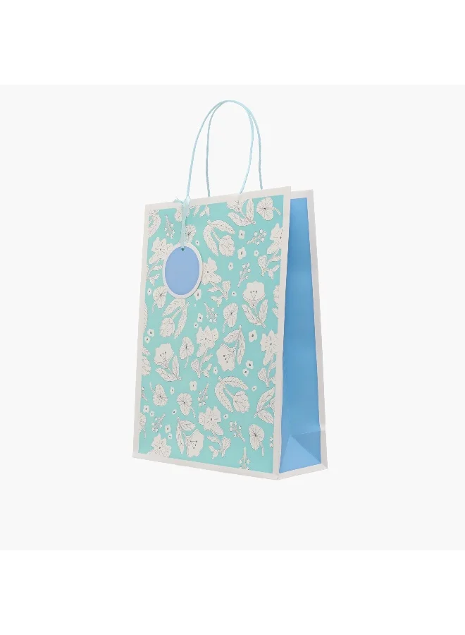 Findz Findz Floral Print Paper Gift Bag - Extra Large