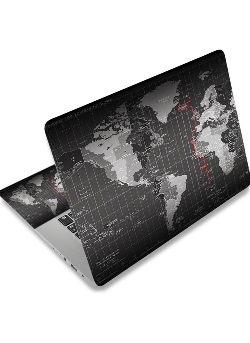 Laptop Skin Sticker Decal,12" 13" 13.3" 14" 15" 15.4" 15.6 inch Laptop Vinyl Skin Sticker Cover Art Protector Notebook PC (Free 2 Wrist Pad Included), Decorative Waterproof Removable,Cool World Map - pzsku/Z1F84639F44FF09858FD8Z/45/_/1735215699/2646f74d-2598-4437-bba8-757725ebbd68