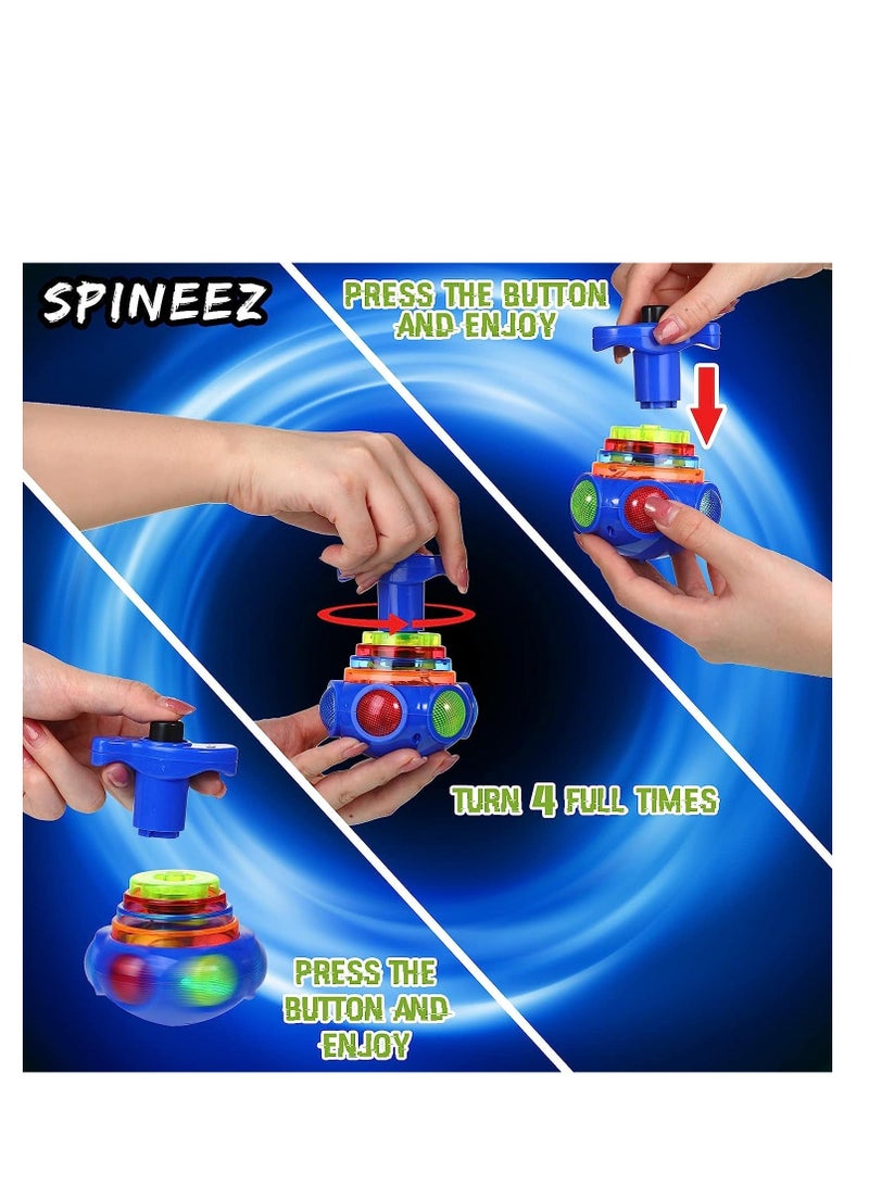 4 Pcs Light Up Tops Spinning Top Toys Novelty Gyroscope Bulk Fun Birthday Party Favors Goodie Bag Fillers for Boys and Girls - Image 2