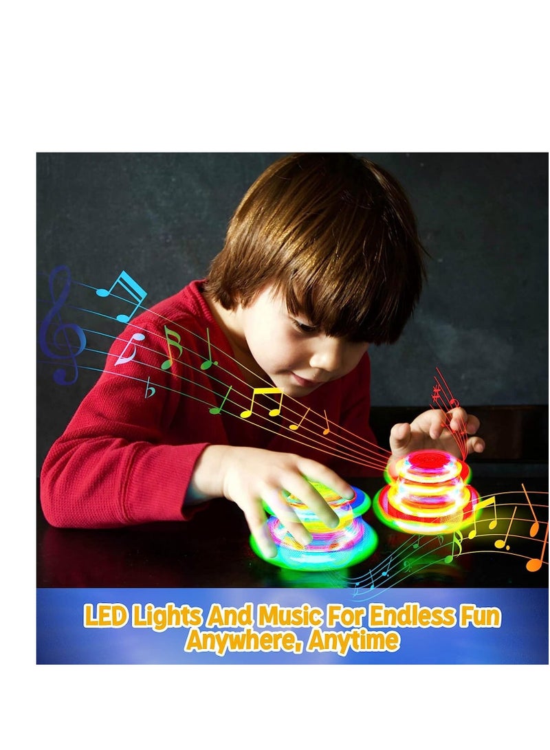 4 Pcs Light Up Tops Spinning Top Toys Novelty Gyroscope Bulk Fun Birthday Party Favors Goodie Bag Fillers for Boys and Girls - Image 3