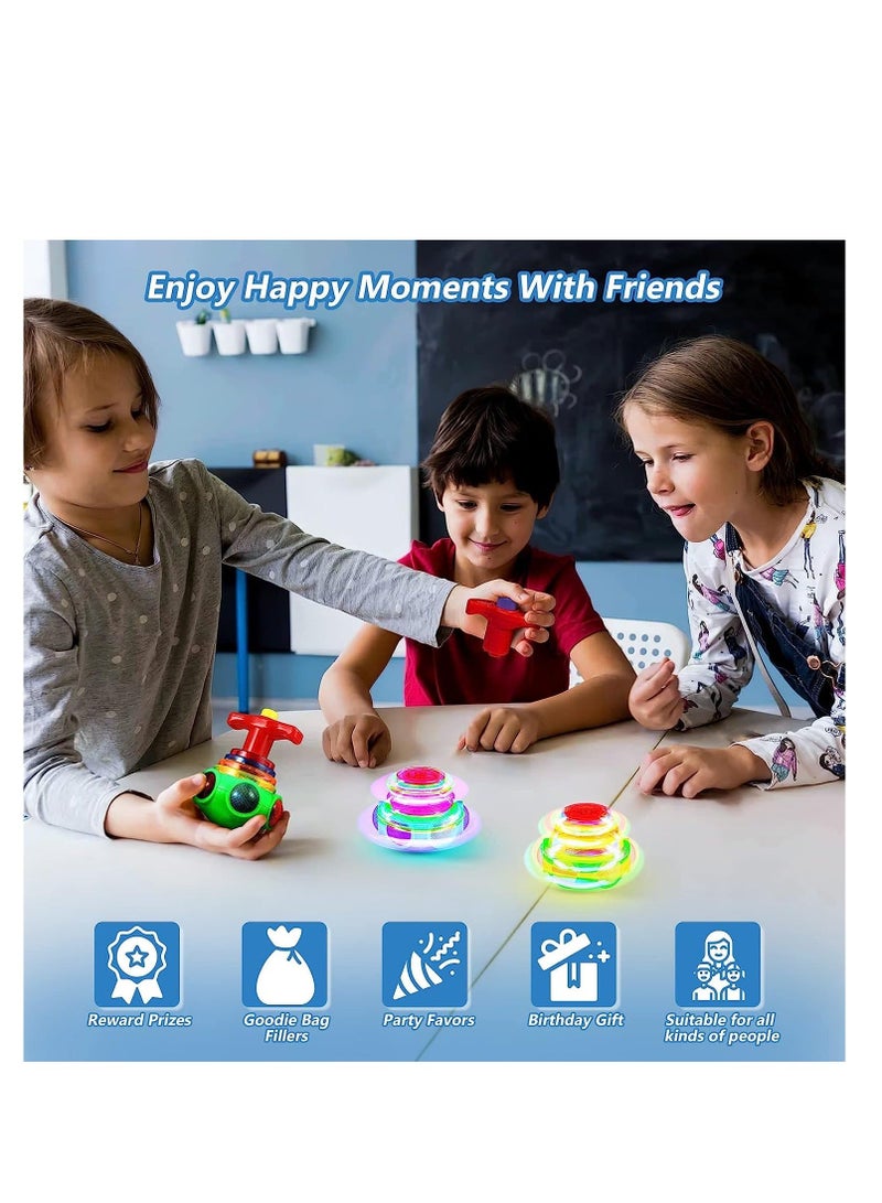 4 Pcs Light Up Tops Spinning Top Toys Novelty Gyroscope Bulk Fun Birthday Party Favors Goodie Bag Fillers for Boys and Girls - Image 1