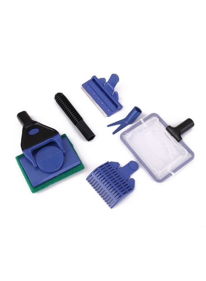 SRI Aquarium 5 In 1 Kit Multi-Function Aquarium/Fish Tank Cleaning Tool, Algae Scraper, Fish Net, Sponge, Plant Fork, Gravel Rake Long Deep Fish Tanks - Image 3